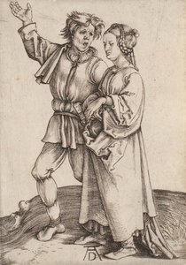 La pareja rústica El campesino y su esposa, 1497-1498 de Albrecht Dürer