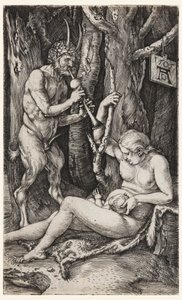 La familia del sátiro de Albrecht Dürer