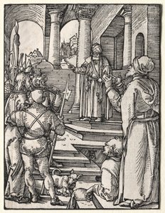 The Small Passion:  Christ Before Pilate de Albrecht Dürer