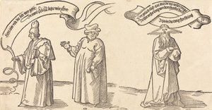 El maestro, el clérigo y la providencia, probablemente 1526 de Albrecht Dürer