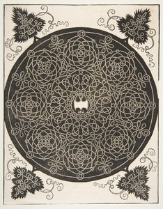El Tercer Nudo. Rondel Entrelazado con Ocho Guirnaldas y un Escudo Festoneado, antes de 1521 de Albrecht Dürer
