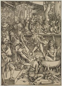 La tortura de San Juan Evangelista de Albrecht Dürer