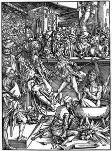 La tortura de San Juan Evangelista, 1498, 1936 de Albrecht Dürer