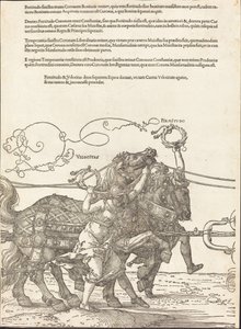 El carro triunfal de Maximiliano I (El gran carro triunfal) [lámina 5 de 8] de Albrecht Dürer