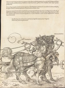 El carro triunfal de Maximiliano I (El gran carro triunfal) [placa 7 de 8] de Albrecht Dürer