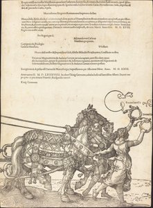 El carro triunfal de Maximiliano I (El gran carro triunfal) [placa 8 de 8] de Albrecht Dürer