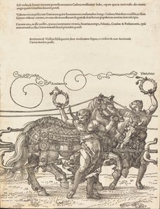 El carro triunfal de Maximiliano I El gran carro triunfal [placa 6 de 8], 1523 ed. latina de Albrecht Dürer