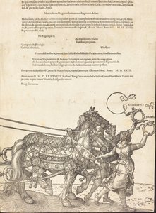 El carro triunfal de Maximiliano I El gran carro triunfal [lámina 8 de 8], edición en latín de 1523 de Albrecht Dürer