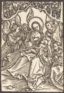 La Virgen amamantando al Niño Jesús con cuatro ángeles, c. 1500 de Albrecht Dürer