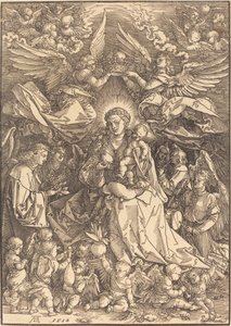La Virgen rodeada de muchos ángeles