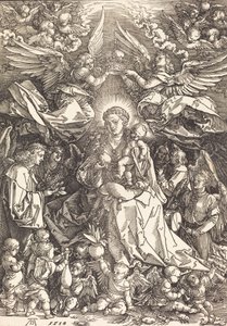 La Virgen rodeada de muchos ángeles, 1518 de Albrecht Dürer