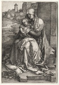 The Virgin and Child Seated by the Wall de Albrecht Dürer