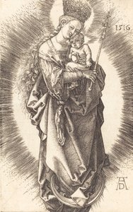 La Virgen y el Niño en una media luna con un cetro y una corona estrellada, 1516 de Albrecht Dürer