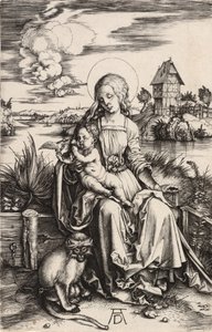 La Virgen y el Niño con el mono, c. 1498 de Albrecht Dürer