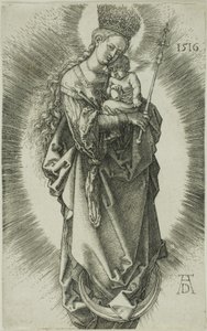 La Virgen en una Media Luna con una Corona de Estrellas y un Cetro de Albrecht Dürer