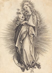 La Virgen en el creciente, c. 1498-1499 de Albrecht Dürer