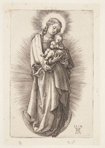 La Virgen en la media luna con un diadema de Albrecht Dürer