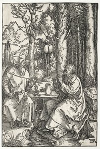 La visita de San Antonio a San Pablo el Ermitaño de Albrecht Dürer