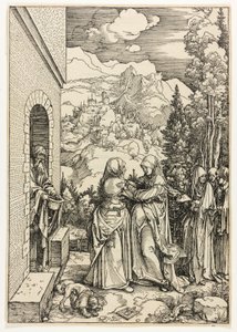 La Visitación, de La Vida de la Virgen de Albrecht Dürer