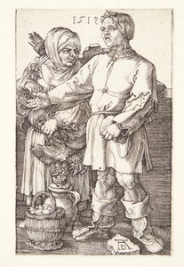 El campesino y su esposa en el mercado de Albrecht Dürer