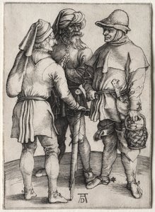 Three Peasants in Conversation de Albrecht Dürer
