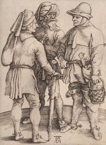 Tres campesinos en conversación, 1497-1498 de Albrecht Dürer