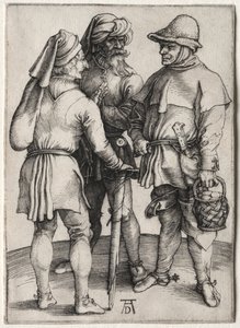 Tres campesinos en conversación, c. 1497 de Albrecht Dürer