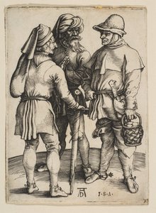 Tres campesinos en conversación, ca. 1497 de Albrecht Dürer