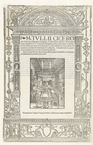 Página de título de las Orationes de Cicerón con la marca del impresor Jodocus Badius, 1520 de Albrecht Dürer