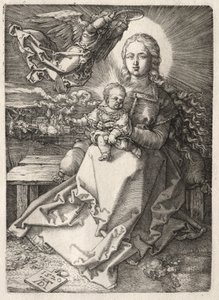 Virgen coronada por un ángel, 1520 de Albrecht Dürer
