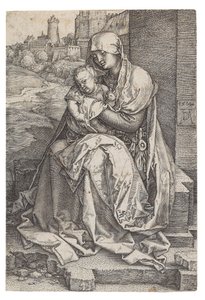 Virgen y Niño Sentados junto al Muro, 1514 de Albrecht Dürer