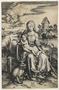 Virgen y Niño con el Mono, c. 1498 de Albrecht Dürer