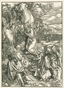 Agonía en el Huerto - Cristo en el Monte de los Olivos, c.1496-97 (xilografía) de Albrecht Dürer or Duerer