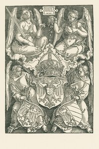 Alegoría con el escudo del Imperio y de la ciudad de Núremberg de Albrecht Dürer or Duerer
