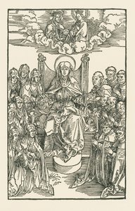 Birgitta rodeada de monjas y monjes de Albrecht Dürer or Duerer