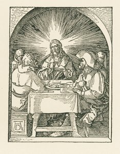 Cristo y los discípulos de Emaús, c.1510 (xilografía) de Albrecht Dürer or Duerer