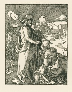 Aparición de Cristo a María Magdalena - Noli Me Tangere, c.1510 (xilografía) de Albrecht Dürer or Duerer