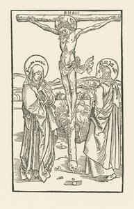 Cristo en la Cruz con María Virgen y San Juan de Albrecht Dürer or Duerer