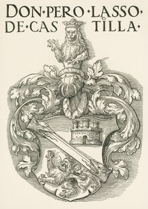Escudo de Don Pedro Lasso de Castilla, c.1530 (xilografía) de Albrecht Dürer or Duerer