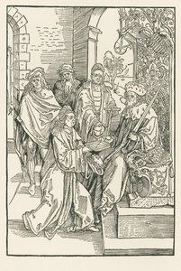 Conrad Celtes entrega su edición de las Comedias Roswitha al Elector Federico de Sajonia de Albrecht Dürer or Duerer