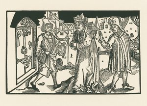 Davus, Simo y Chremes, c.1492-93 (xilografía) de Albrecht Dürer or Duerer