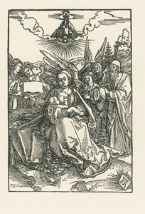 Sagrada Familia con cinco ángeles, c.1503-04 (xilografía) de Albrecht Dürer or Duerer