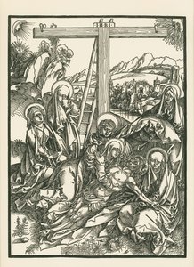 Lamentación por Cristo, c.1500 (xilografía) de Albrecht Dürer or Duerer