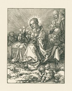 Virgen en un banco cubierto de hierba con San José y Santa Ana de Albrecht Dürer or Duerer