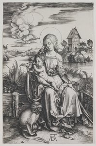 Virgen con el mono, c.1498 (grabado) de Albrecht Dürer or Duerer