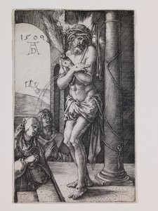 Varón de Dolores por la Columna, de la serie "La Pequeña Pasión" de Albrecht Dürer or Duerer