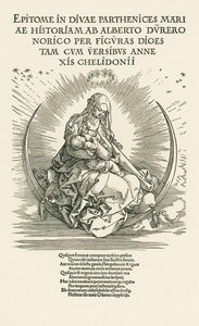 María Virgen con el Niño en la Gloria, c.1511 (xilografía) de Albrecht Dürer or Duerer