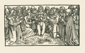 Hombres y mujeres en oración de Albrecht Dürer or Duerer