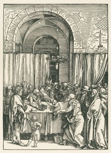 Rechazo de la ofrenda de Joaquín, c.1504 (xilografía) de Albrecht Dürer or Duerer
