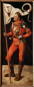 Ala derecha del Paumgartner-Altar: San Eustaquio (pintura sobre madera de tilo) de Albrecht Dürer or Duerer